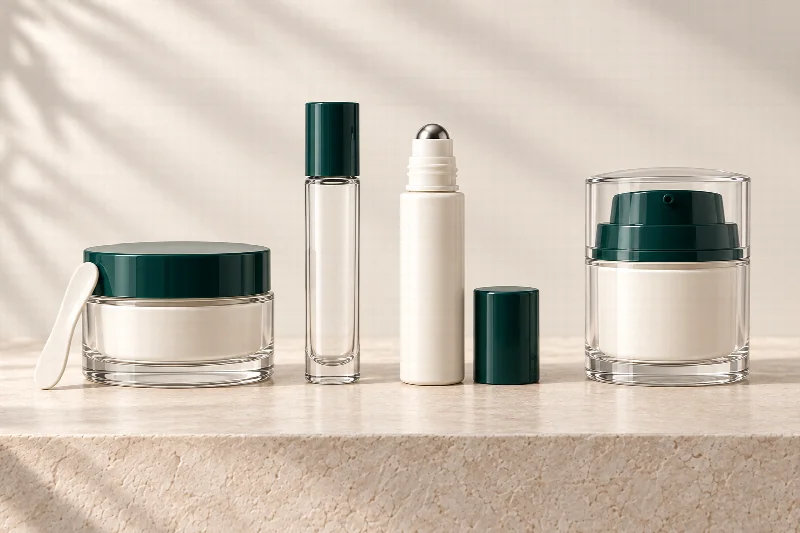 Pot cosmétique, fiole à tige, roll-on et pot airless personnels compatibles avec le Musc Tahara, musc intime.