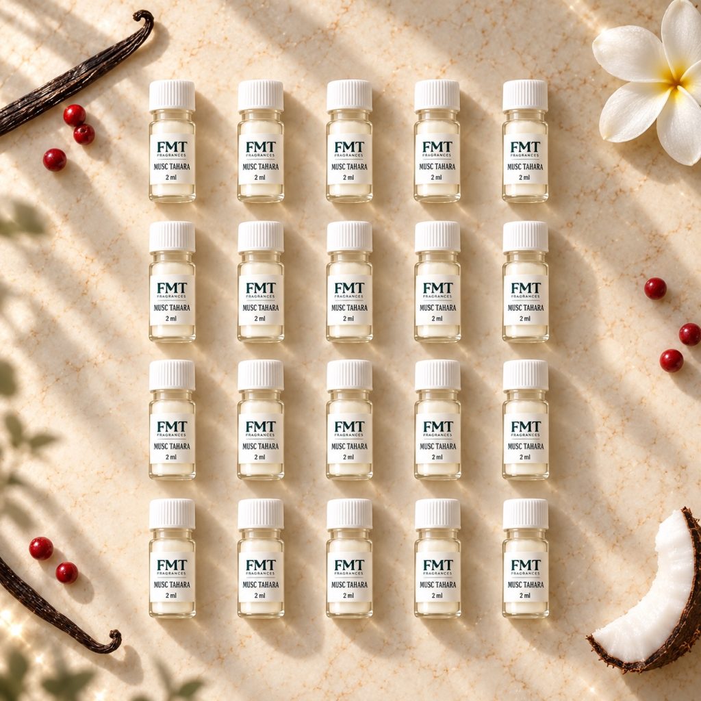Illustration du pack Musc Tahara : 20 flacons de 2 ml, sans boîte
